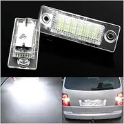 HUVNEXA 2pcs For CANbus 12V 18 s Car License Number Plate Lights Lamp, for VW, for Transporter T5, for Caddy, for Touran, for Golf, for Passat, White 6000k Car Number Plate Light