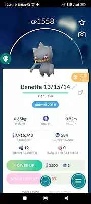 Banette ( Caught In 2018 ) Pokemon Trade Go