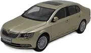 Scale Finished Model Car 1:18 Scale for Skoda Superb 2013 Alloy Die-cast Metal Static Simulation Mini Car Model Toy Gift Miniature Replica Car(Gold)