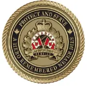 Canadian Law Enforcement Medallion for Box Cremation Urn/Flag Case - 2 Inch Diam