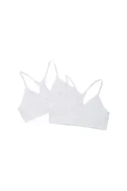 [Bonds] Bonds Girls Super Stretchies Racer Crop 2 Pack in White Size: 6/8, Moisture-Wicking 6/8 White