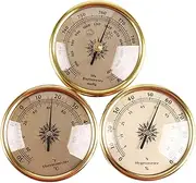 Barometer,Barometers for the Home,7.2*7.2cm Wall-Mounted Barometer Thermometer Hygrometer,3 PCS Wireless Weather Station for Household Use,Gold Barometric Pressure Gauge Thermometers & Weather Instru