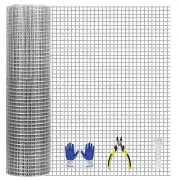 Hardware Cloth, 1/2 inch 16"x30ft 19GA Hot-dip Galvanized Wire mesh, Fence li...