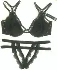 Victoria's Secret Very Sexy Ring Strappy Bra SWAROVSKI CRYSTAL Panty Set 38DD/L
