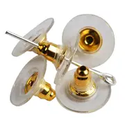 X10 earrings gold metal plug stud stoppers findings post back backs backing