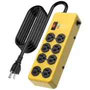 20A Power Strip Surge Protector: Durable Metal 8-Outlet with Heavy Duty 20 Amp E