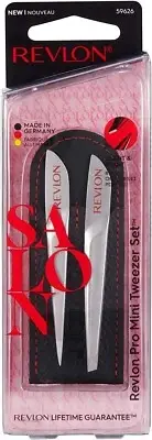 Revlon Salon Pro Mini Tweezer Set, Slanted and Pointed Tip Tweezer