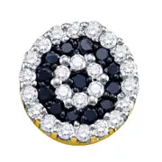 10k Yellow Gold Black Diamond Concentric Pendant 1/4 Cttw