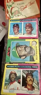1975 Topps Holiday Rack Pack HOF Nolan Ryan, S. Carlton, B. Williams, M. Schmidt