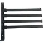 Swivel Towel Rack,Wall Mounted Black Towel Bar with 4-Arm Towel Hanger3506