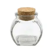 Mini Corked Glass Cookie Jar Favor Bottle Keepsake Souvenir, 2-1/2-inch, Clear