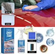 100ml Car Rust Removal Spray Cement Instant Remover Sponge & Cloth with T4V7