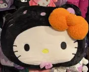 Hello Kitty Halloween Black Cat Costume Stuff Plush Pillow Cushion 2024