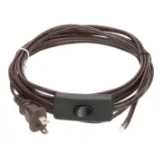8Ft 18/2 300V SPT-1 Lamp Cord with Switch Brown UL Listed