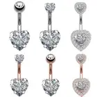 Belly Button Rings Dangle Crystal Rhinestone Navel Bar Barbell Body Piercing ~