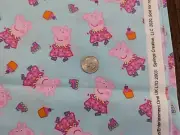 1Yd/43"wide 100%Cotton JUV fab w/2"high "PEPPA PIG" Toss #CP72453 print NEW, BTY