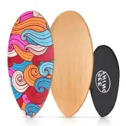 seething 35 Inch Skimboard with High Gloss Coat Wood Skim Board for Beginners...