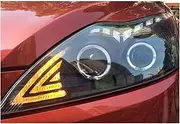 Compatible For Ford Focus 2 Headlights 2009-2011 DRL Day Running Light LED Bi Xenon Bulb Fog Lights Car Accessory Compatible For Focus 2 Head Lamp(L-e-d low bulbs)