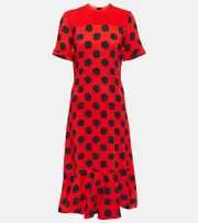 [Marni] Marni Polka dot cady midi dress AU 14 red