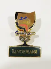 SYDNEY OLYMPIC GAMES 2000 LINDEMANS WINE GLASS OFFICIAL SUPPORTER PIN BADGE #478