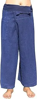 [RaanPahMuang] Thai Fisherman Pants Men/Women, Loose Yoga, Pirate, Harem Pants, 100% Cotton, Unisex Kimono Pants