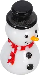 OFFSCH Glass Snowman Decor Christmas Decorations Xmas Figure Decor Mini Snowman Sculpture