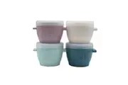 4pc Melii Luxe Snap & Go Pods Snack Food Container w Snap-on Lids 40z 120ml