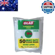 Glad 70l Heavy Duty Clear Garbage Bags - 50pk*
