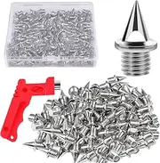 JULMELON 120 PCS 1/4inch Stainless Steel Track and Cross Country Spikes Golf Shoe Spikes with Spike Wrench, Replacement Spikes for Sprint Sports Short Running Track Shoes