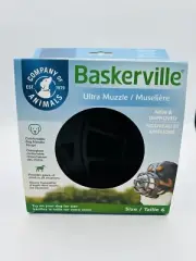 Baskerville Ultra Black Rubber Dog Muzzle Dog Breeds SIZE 6 New with Box