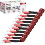 Pro 2 in x 10 FT Red Lasso Tow Strap with Forged D Ring 10 Pack – Protective ...
