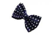 Boys Navy With White Polka Dots Patterned Bow Tie