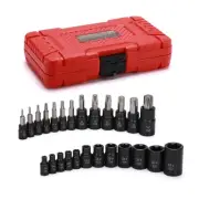 Torx Bit and E-Torx Socket Set, 25pcs, 1/4 & 3/8 & 1/2-inch Drive, Star Bits ...