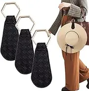 Poemtian 3PCS Strong Magnetic Hat Clips,Hat Clip for Traveling Bags,PU Cap Clip,Multifunctional Magnetic Hat Clip,Portable Hat Clip