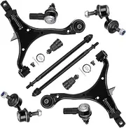 10pc Front Lower Control Arms Suspension Kit Fit for Honda for CR-V 2002-2006 with Ball Joint Inner Outer Tie Rod Sway Bar End K640399 K640400 K80223 K90454 K90455 ES3581 EV80383