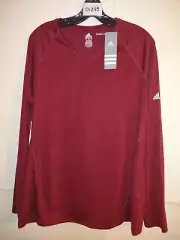 Adidas shirt women's XL climalite burgundy long sleeve NWT running athletic...
