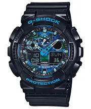 Casio G-Shock Analogue/Digital Black/Blue Extra-Large Mens Watch GA100CB-1A GA-100CB-1ADR