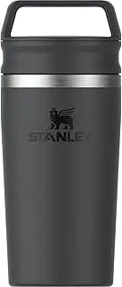 Stanley Cafe to Go Travel Mug 12 oz | Leakproof Two-Part Drink Through Lid | Tumbler Cup for Coffee, Tea and Drinks | Insulated Stainless Steel Coffee Mug | BPA-Free | Black 2.0