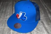 NWT MLB MONTREAL EXPOS MITCHELL & NESS BLUE OSFM TRUCKER MESH SNAPBACK HAT/CAP