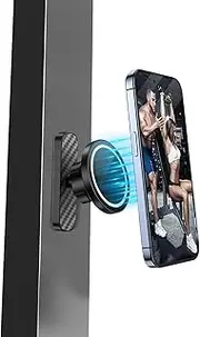 Mechrig Dual Magnetic Phone Holder for Gym – 360° Rotating Gym Phone Mount Holder for MagSafe, Strong Magnets Cell Phone Holder Compatible with iPhone 16/15/14/13/12 Series Shoot Hands-Free Videos