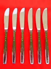 Vintage 70's NOS Set of 6 Cromargan dessert knives, made by WMF Germany