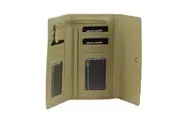 Pierre Cardin Stitch Design Leather Ladies Tri-Fold Wallet in Sand