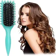 Curly Hair Brush for Defining and Detangling - Bounce Curl Boar Bristle Brush, 2025 (Green)