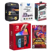 Nintendo Switch Neon OLED Console with Pokemon Scarlet and Gaming Kit
