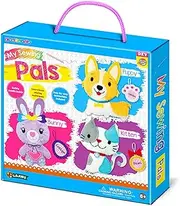 C.S. Kids Magic World DIY Personalised Sewing Kit - My Sewing Pals (Puppy/Bunny/Kitten)|Arts & Crafts Gifts | Educational Sewing Kit for Kids | Sew Your Own (Safety Needle & Instruction Included)