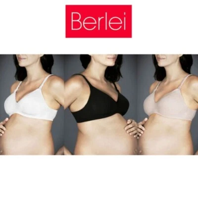 Berlei Womens Barely There Cotton Wirefree Black Maternity Bra 16E New With Tags