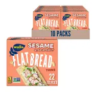 Flatbread Thins Sesame and Sea Salt 6.7 Ounce Pack of 10