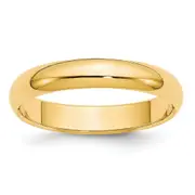 Solid 10K Yellow Gold 4mm Half-Round Wedding Men's/Women's Wedding Band Ring Size 11.5
