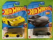 2022 Hot Wheels #138 Gray Koenigsegg Gemera HW Turbo & 94 Bugatti EB110 SS