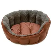 Dog Bed Cat Pet Beds Reversible Bedding Luxury Puppy Soft Waterproof Large Red - Chestnut Brown